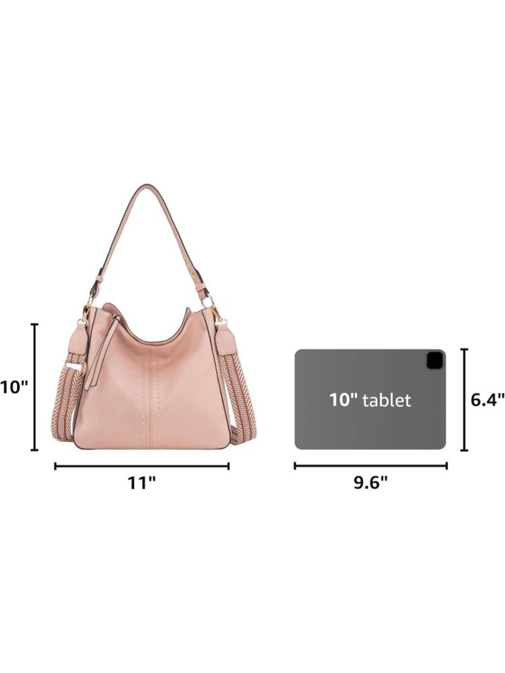 Women's Guitar Pink Hobo Bucket Top Handle Satchel Shoulder Purse Handbag - Picture 3 of 6